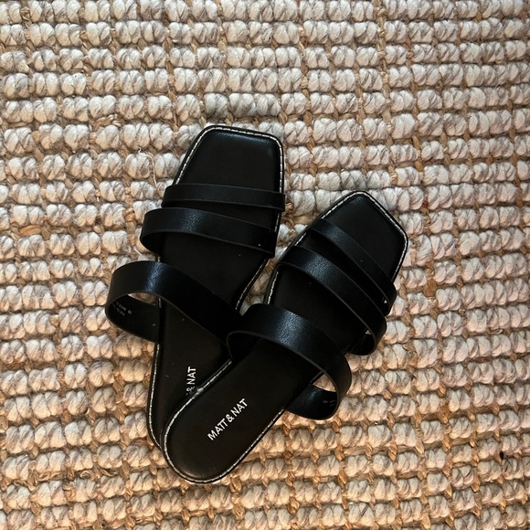 Matt & Nat Black Strap Sandals - Picture 1 of 4